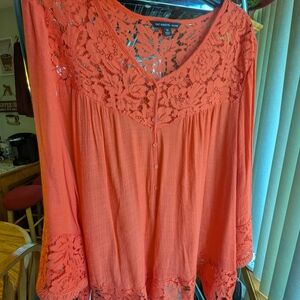 NWT Zac & Rachel Women's Coral Lace Top
